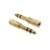 Delock 65361 Adaptador de áudio ficha jack 6,35 mm para conector fêmea jack 3,5 mm 3-Pin TRS metal