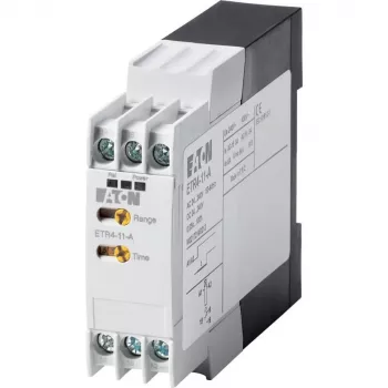 Eaton ETR4-11-A Relé temporizador multifunções, 24-240 V AC/DC, 1 contacto reversível, calha DIN 031882