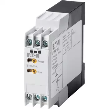 Eaton ETR4-11-A Relé temporizador multifunções, 24-240 V AC/DC, 1 contacto reversível, calha DIN 031882