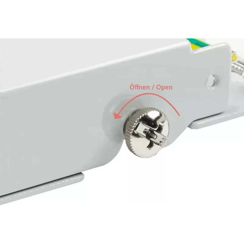 GoodConnections Alcasa GC-N0120 Módulo Keystone blindado Cat.6a, RJ45 para IDC sem ferramentas, 10GBase-T, cinzento, caixa de zinco