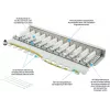 GoodConnections Alcasa GC-N0120 Módulo Keystone blindado Cat.6a, RJ45 para IDC sem ferramentas, 10GBase-T, cinzento, caixa de zinco