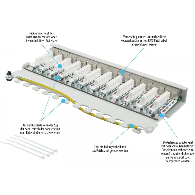 GoodConnections Alcasa GC-N0120 Módulo Keystone blindado Cat.6a, RJ45 para IDC sem ferramentas, 10GBase-T, cinzento, caixa de zinco