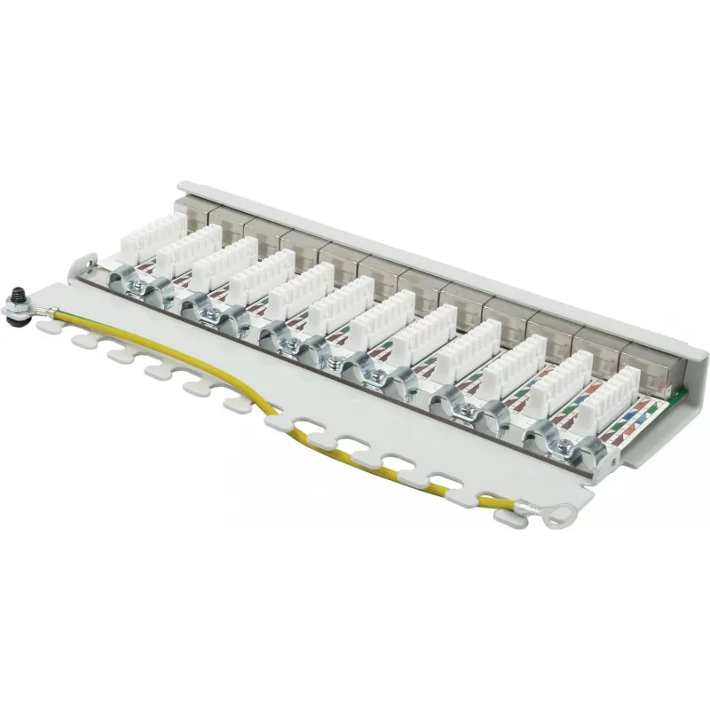 GoodConnections Alcasa GC-N0120 Módulo Keystone blindado Cat.6a, RJ45 para IDC sem ferramentas, 10GBase-T, cinzento, caixa de zinco