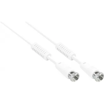 GoodConnections Cabo coaxial F macho para F macho com núcleo de ferrite, 100% blindado, 1,5m, branco (S-FP15W)