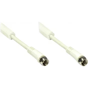 GoodConnections Cabo coaxial F macho para F macho com núcleo de ferrite, 100% blindado, 1,5m, branco (S-FP15W)