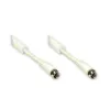 GoodConnections Cabo coaxial F macho para F macho com núcleo de ferrite, 100% blindado, 1,5m, branco (S-FP15W)