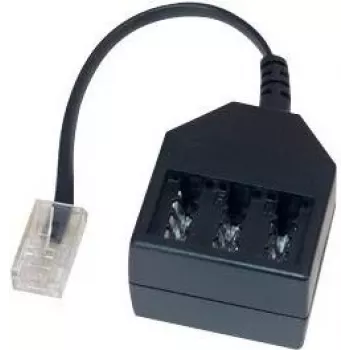 GoodConnections Adaptador telefónico RJ45 (8P4C) macho para TAE-F fêmea, 20cm, preto T4A-NFF