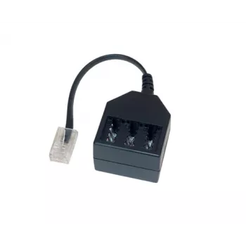 GoodConnections Adaptador telefónico RJ45 (8P4C) macho para TAE-F fêmea, 20cm, preto T4A-NFF