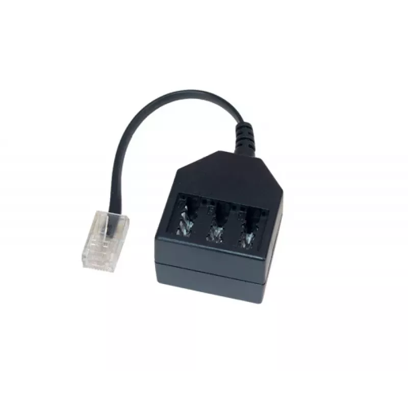 GoodConnections Adaptador telefónico RJ45 (8P4C) macho para TAE-F fêmea, 20cm, preto T4A-NFF