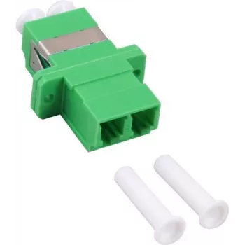 GoodConnections Acoplador de fibra ótica LC/APC para LC/APC duplex, caixa SC simplex, plástico verde, monomodo, bucha de zircónia LW-KULCAPCK