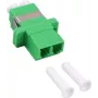 GoodConnections Acoplador de fibra ótica LC/APC para LC/APC duplex, caixa SC simplex, plástico verde, monomodo, bucha de zircónia LW-KULCAPCK