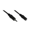 GoodConnections Cabo de extensão de áudio 3,5mm, macho para fêmea, 3 polos, preto, 2,5m AS-35V25