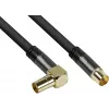 Good Connections Cabo de antena SAT SmartFLEX, ficha coaxial IEC angular para fêmea, banhado a ouro, blindagem quádrupla, 120 dB, preto, 3 m (GC-M2074)