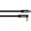 Good Connections Cabo de antena SAT SmartFLEX, ficha coaxial IEC angular para fêmea, banhado a ouro, blindagem quádrupla, 120 dB, preto, 3 m (GC-M2074)