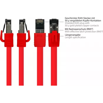 GoodConnections Alcasa 8080-015R Cabo de rede Cat8.1 S/FTP 1,5m vermelho