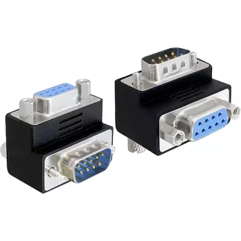 Delock Adaptador D-Sub 9 pinos macho para fêmea 270° angular preto 65265