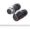 GoodConnections IC01-20P302 S1 Power conector industrial fêmea de 3 pinos, com bloqueio por clique, terminais de soldar, M20