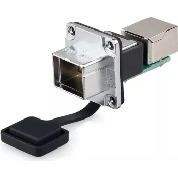 GoodConnections Alcasa IC06-R302 Acoplador RJ45 industrial, IP65/IP67, cinzento, caixa de zinco, -40 a 80°C