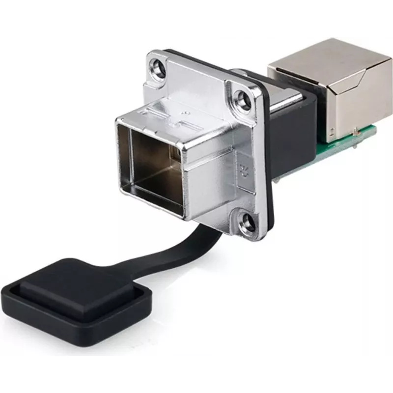 GoodConnections Alcasa IC06-R302 Acoplador RJ45 industrial, IP65/IP67, cinzento, caixa de zinco, -40 a 80°C