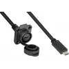 GoodConnections IC01-16U3102-010 S1 cabo USB-C industrial, USB 3.2 Gen 2, ficha para tomada de painel, M16, IP65/67, 1 m