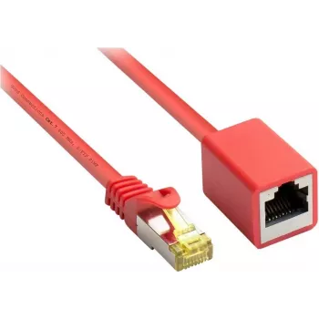 GoodConnections Cabo de extensão Cat.7 S/FTP RJ45, 10 m, vermelho, LSZH, 600 MHz, 10G, RNS proteção da patilha 8070VR-100R