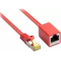 GoodConnections 8070VR-100R Cat.7 S/FTP RJ45 extensão de cabo patch, PiMF, livre de halogéneos, 600 MHz, OFC, proteção de patilha RNS, 10 m, vermelho