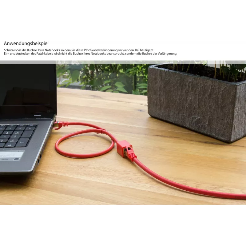 GoodConnections 8070VR-100R Cat.7 S/FTP RJ45 extensão de cabo patch, PiMF, livre de halogéneos, 600 MHz, OFC, proteção de patilha RNS, 10 m, vermelho