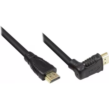 Good Connections Cabo HDMI de alta velocidade com Ethernet, ficha angular para cima, banhado a ouro, 1 m, preto 4510-GWO010