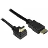 Good Connections Cabo HDMI de alta velocidade com Ethernet, ficha angular para cima, banhado a ouro, 1 m, preto 4510-GWO010