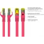 GoodConnections 8070R-400M Cat.7 S/FTP RJ45 cabo patch, PiMF, livre de halogéneos, 600 MHz, OFC, proteção de patilha RNS, 40 m, magenta
