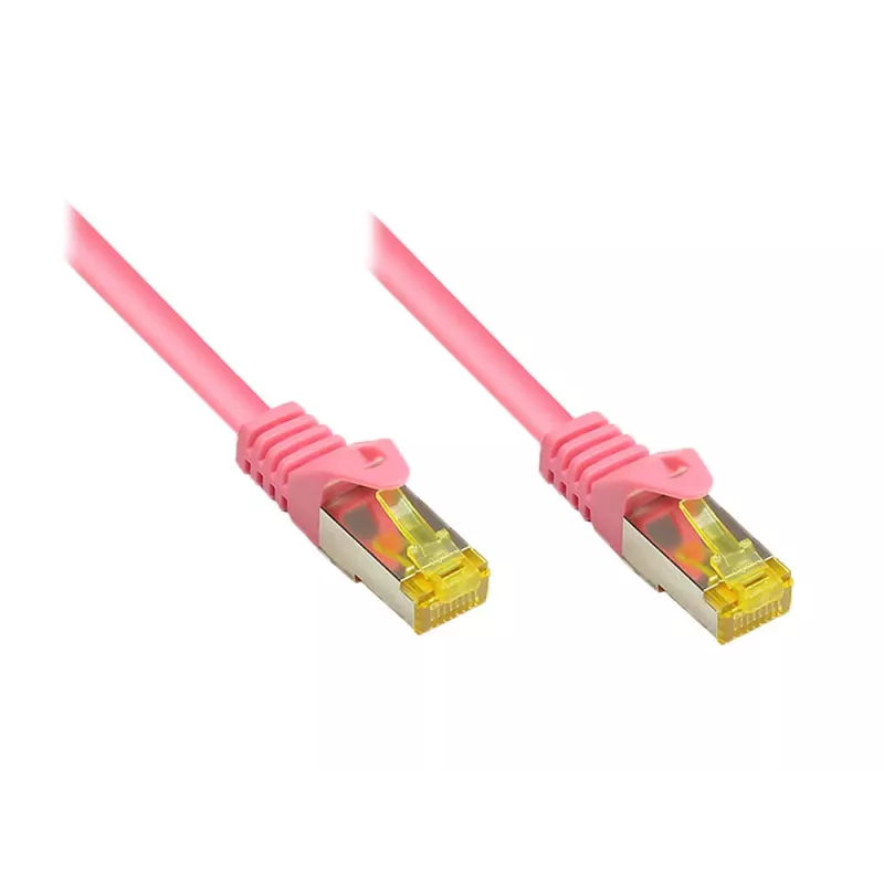 GoodConnections 8070R-400M Cat.7 S/FTP RJ45 cabo patch, PiMF, livre de halogéneos, 600 MHz, OFC, proteção de patilha RNS, 40 m, magenta