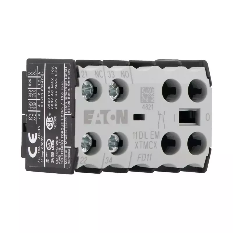 Eaton Bloco de contactos auxiliares 1NO+1NC 11DILEM 2 polos contactos de ação forçada 010080
