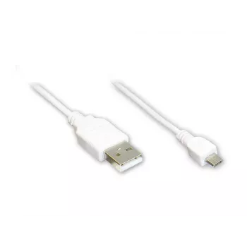 GoodConnections Alcasa Cabo USB 2.0, USB-A para Micro-USB B, 3 m, branco 2510-MB03W