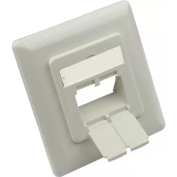 GoodConnections Módulo central 50x50mm com moldura 80x80mm para tomadas de rede, branco sinal RAL9003 (GC-N0155)