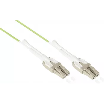 GoodConnections OM5 Cabo de fibra ótica patch LC/LC duplex Uniboot, 5m, LSZH, verde-limão LW-U815LC5
