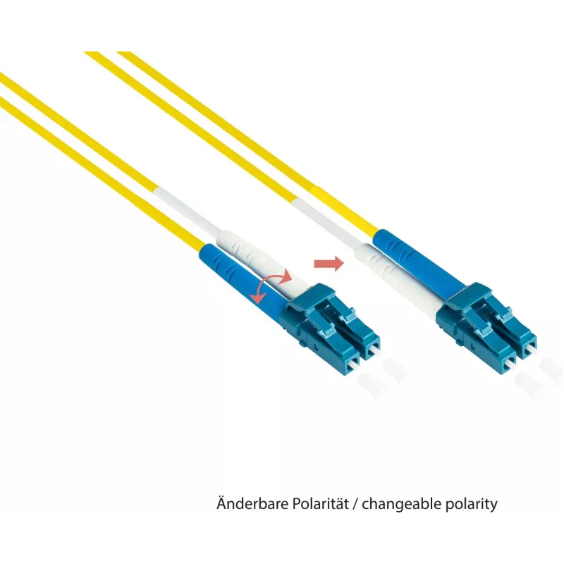 GoodConnections LW-930LS OS2 Cabo patch de fibra ótica monomodo duplex, LC/SC, 9/125, 30 m