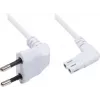 Good Connections cabo de alimentação Euro, ficha Euro para conector fêmea IEC C7, 90° em ambas as extremidades, branco, 0,75 m (1550-ZW007W)