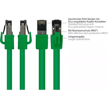 GoodConnections Alcasa 8080-005G cabo de rede Cat8.1 S/FTP, 0,5 m, verde