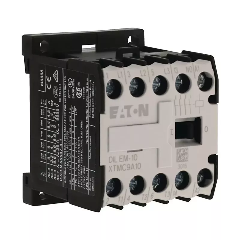 Contator mini Eaton DILEM-10 3 polos 230V AC bobina 9A 4kW IP20 3NO+1NO 052302