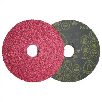 Klingspor 330485 disco de fibra 125 mm grão 36, pack de 25
