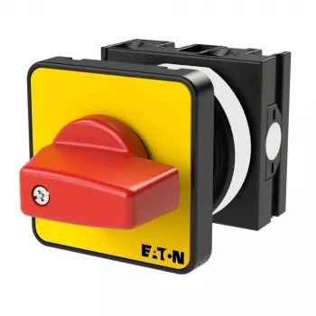 Eaton T0-1-102/E-RT interruptor de cames, bipolar, 20 A, montagem frontal, vermelho/amarelo 009046
