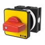 Eaton T0-1-102/E-RT interruptor de cames, bipolar, 20 A, montagem frontal, vermelho/amarelo 009046