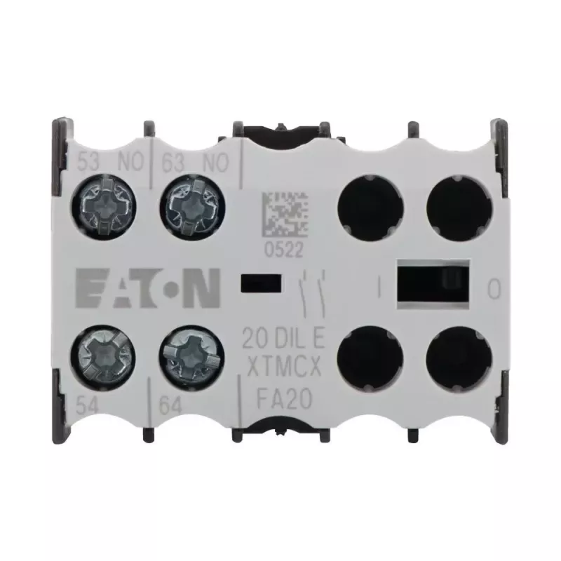 Eaton 20DILE bloco de contactos auxiliares, 45 x 86 x 58 mm, -25 a 50 °C, preto/branco 010208