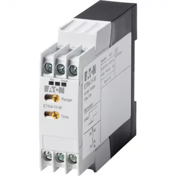 Eaton ETR4-11-W relé temporizador eletrónico, com atraso à ligação, 1 comutador, 24-240 V AC/DC, 0,05 s-100 h, calha DIN 031883