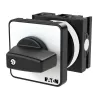 Interruptor de comando ON/OFF Eaton T0-1-15451/E 1 polo, 20 A, 690 V AC, IP65 frontal, manípulo preto, placa branca 076824