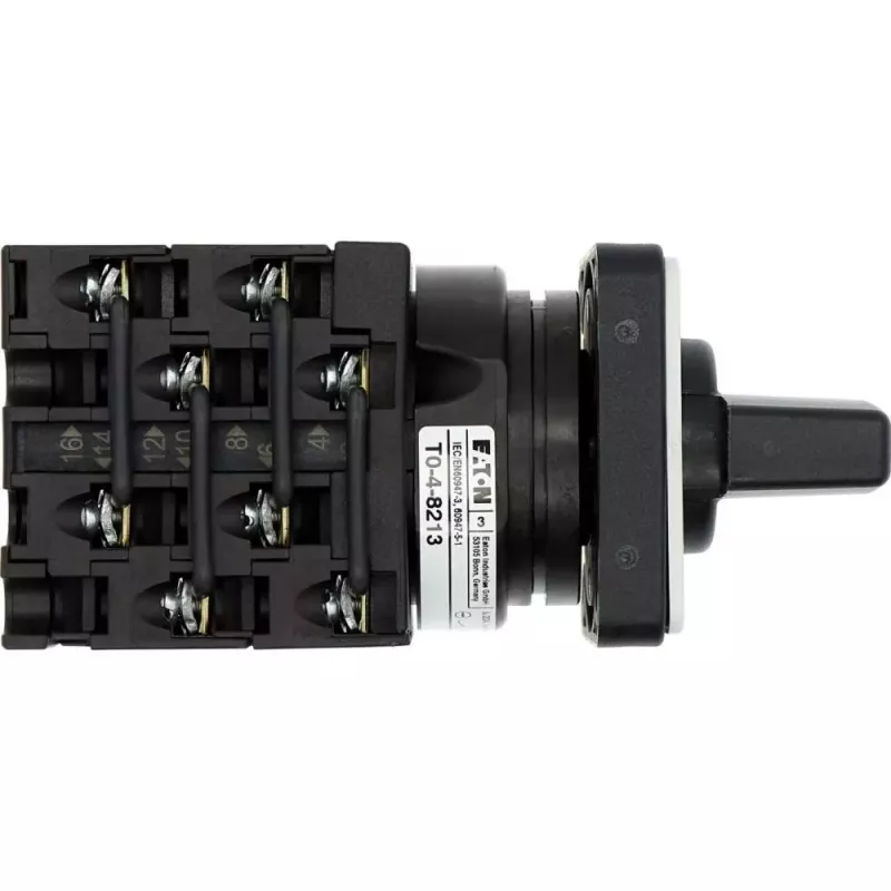 Interruptor de came Eaton T0-4-8213/E 4 polos 20A 690V IP65 manípulo rotativo preto 031726