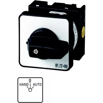 Interruptor de came ON/OFF Eaton T0-2-15432/E 2 polos, 20 A, 690 V AC, atuador preto, painel frontal branco, IP65 034110