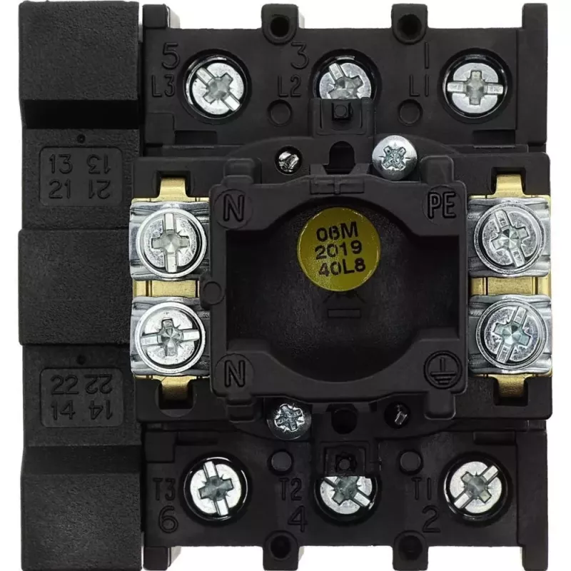 EATON P1-32/EA/SVB/HI11 Interruptor principal, 3 polos, 32 A, montagem em quadro, vermelho/amarelo 072567