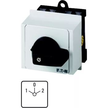 Eaton T0-3-8212/IVS Interruptor rotativo LIGAR-DESLIGAR de 3 polos, 20 A, 690 V, botão rotativo preto, painel frontal branco, IP65 079186