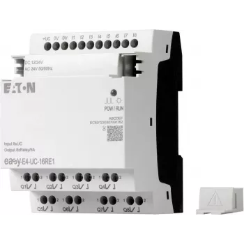 Eaton EASY-E4-UC-16RE1 Relé de controlo easyE4, 8 DI, 4 AI, 8 saídas de relé, Ethernet, LCD, calha DIN